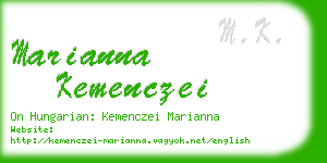 marianna kemenczei business card